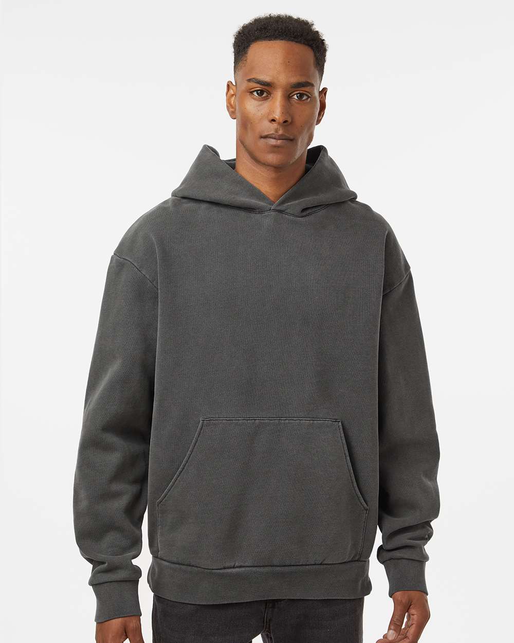 Unisex Mainstreet Hooded Sweatshirt - OnModelFront - B04176102 - Pigment Black