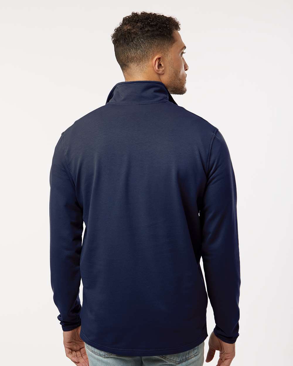 Men's Perform Quarter-Zip Pullover - OnModelBack - B00076652 - Classic Navy