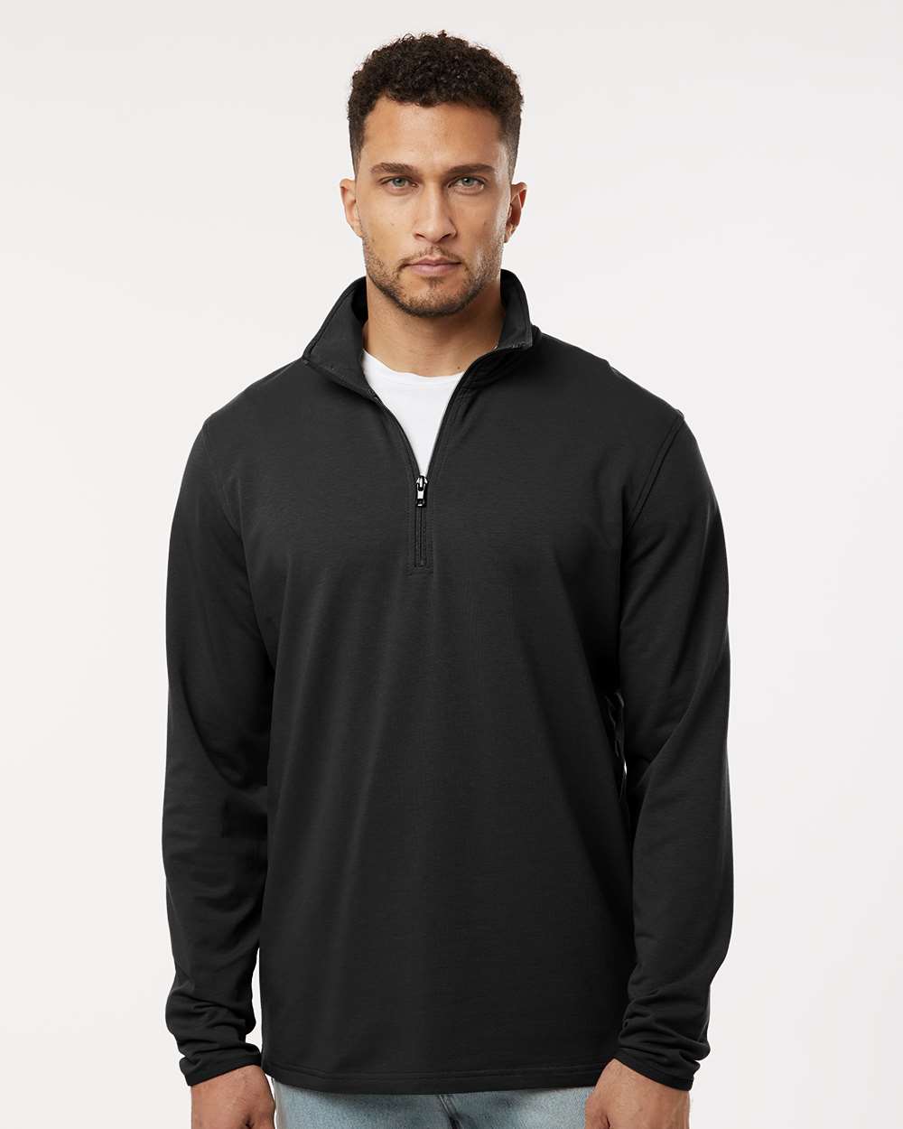 Men's Perform Quarter-Zip Pullover - OnModelFront - B00076502 - Black