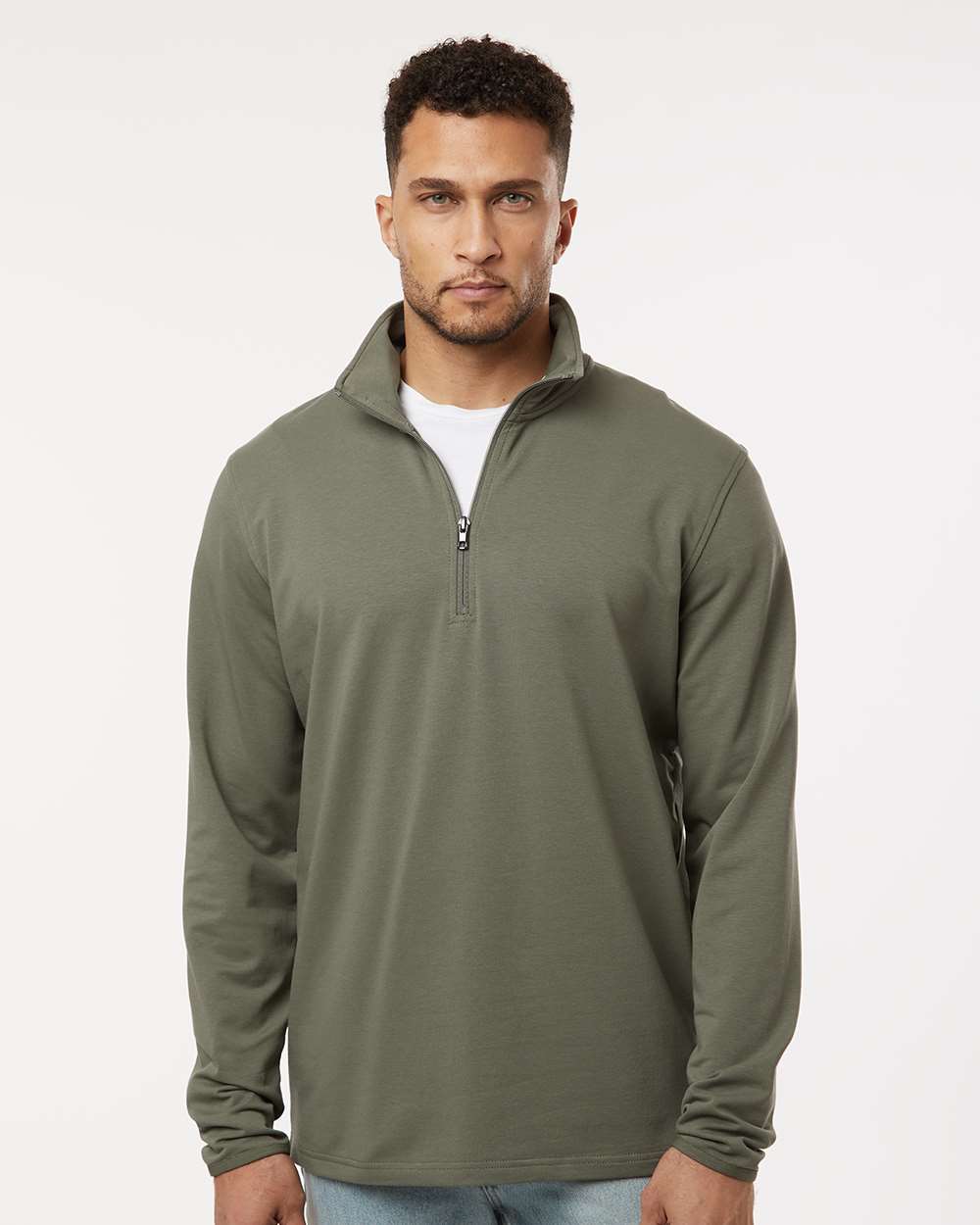 Men's Perform Quarter-Zip Pullover - OnModelFront - B00076542 - Pine