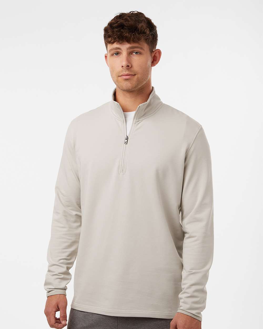 Men's Perform Quarter-Zip Pullover - OnModelFront - B00076592 - Smoke