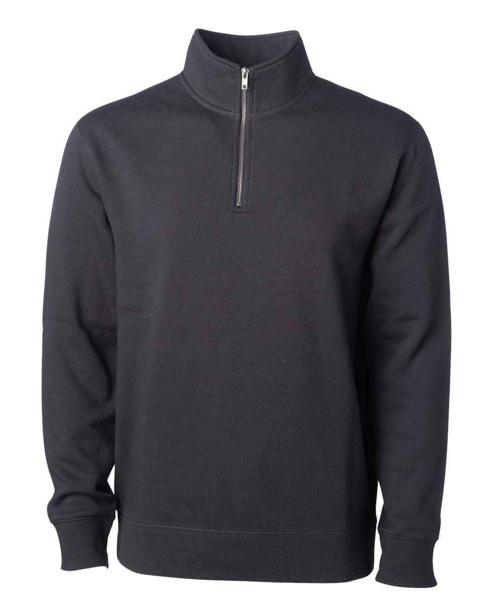 Unisex Midweight Quarter-Zip Pullover - Front - B00476592 - Asphalt