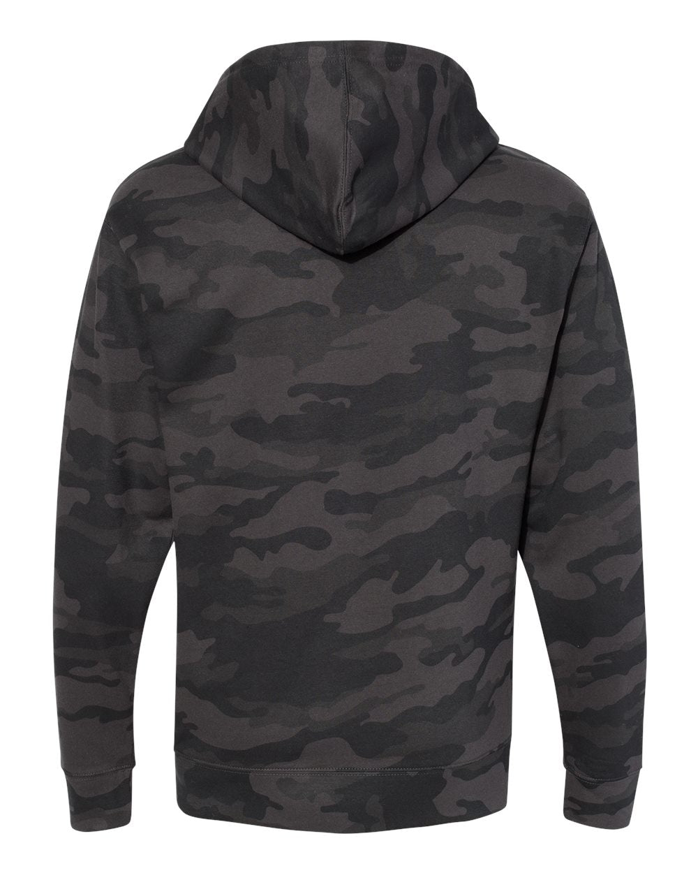 Unisex Midweight Hooded Sweatshirt - Back - B23676992 - Black Camo