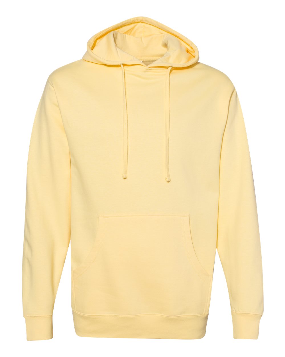 Unisex Midweight Hooded Sweatshirt - Front - B23676402 - Light Yellow