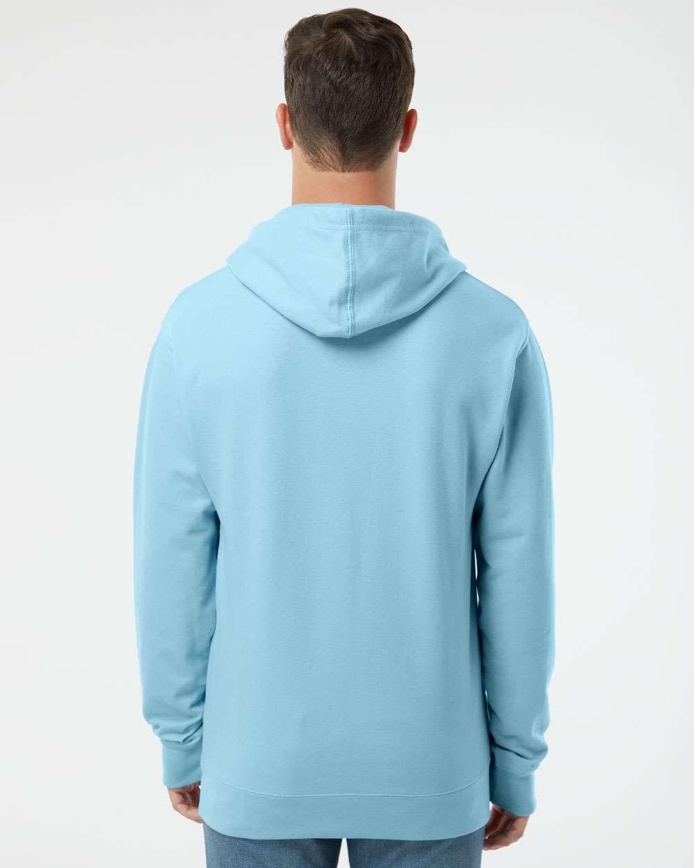 Unisex Midweight Hooded Sweatshirt - OnModelBack - B23676052 - Blue Aqua