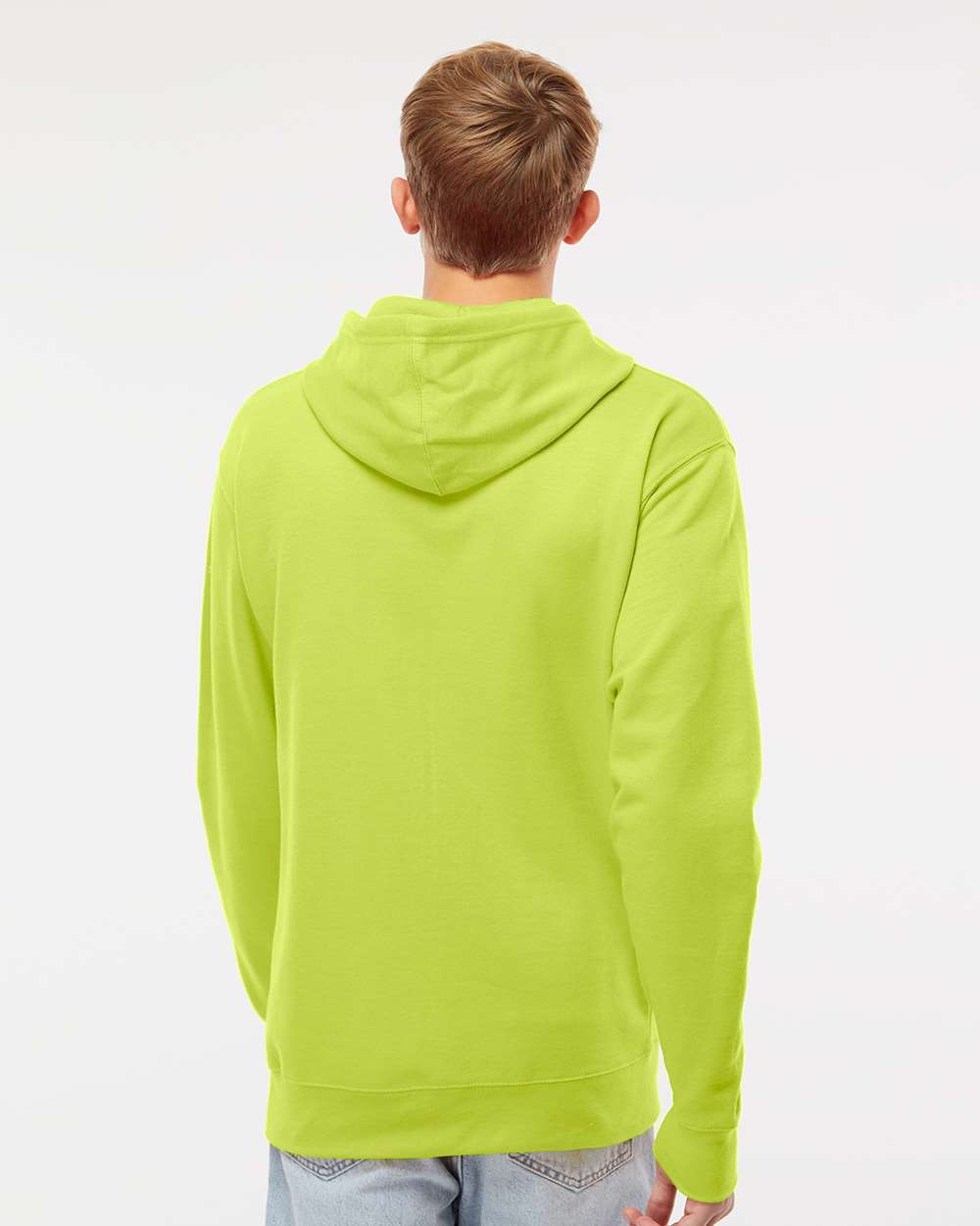 Unisex Midweight Hooded Sweatshirt - OnModelBack - B23676172 - Safety Yellow