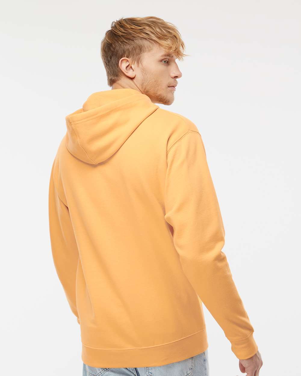 Unisex Midweight Hooded Sweatshirt - OnModelBack - B23676322 - Peach