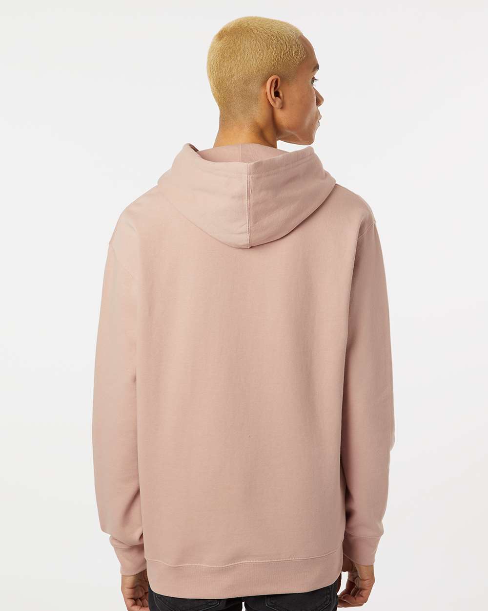 Unisex Midweight Hooded Sweatshirt - OnModelBack - B23676442 - Dusty Pink