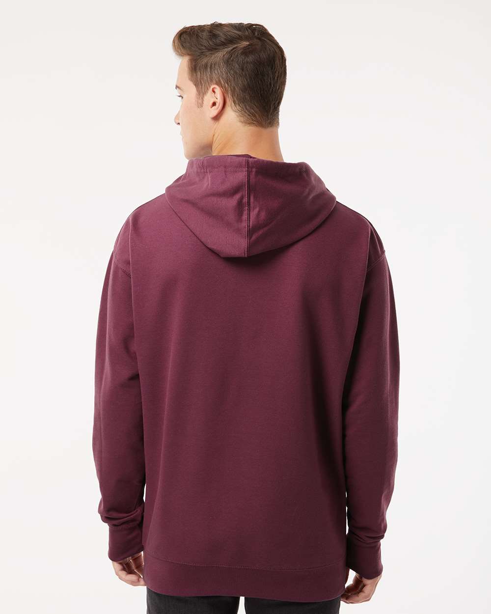 Unisex Midweight Hooded Sweatshirt - OnModelBack - B23676532 - Maroon