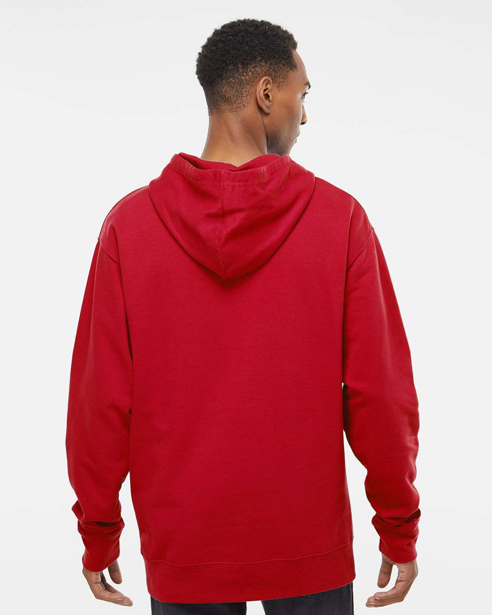 Unisex Midweight Hooded Sweatshirt - OnModelBack - B23676702 - Red