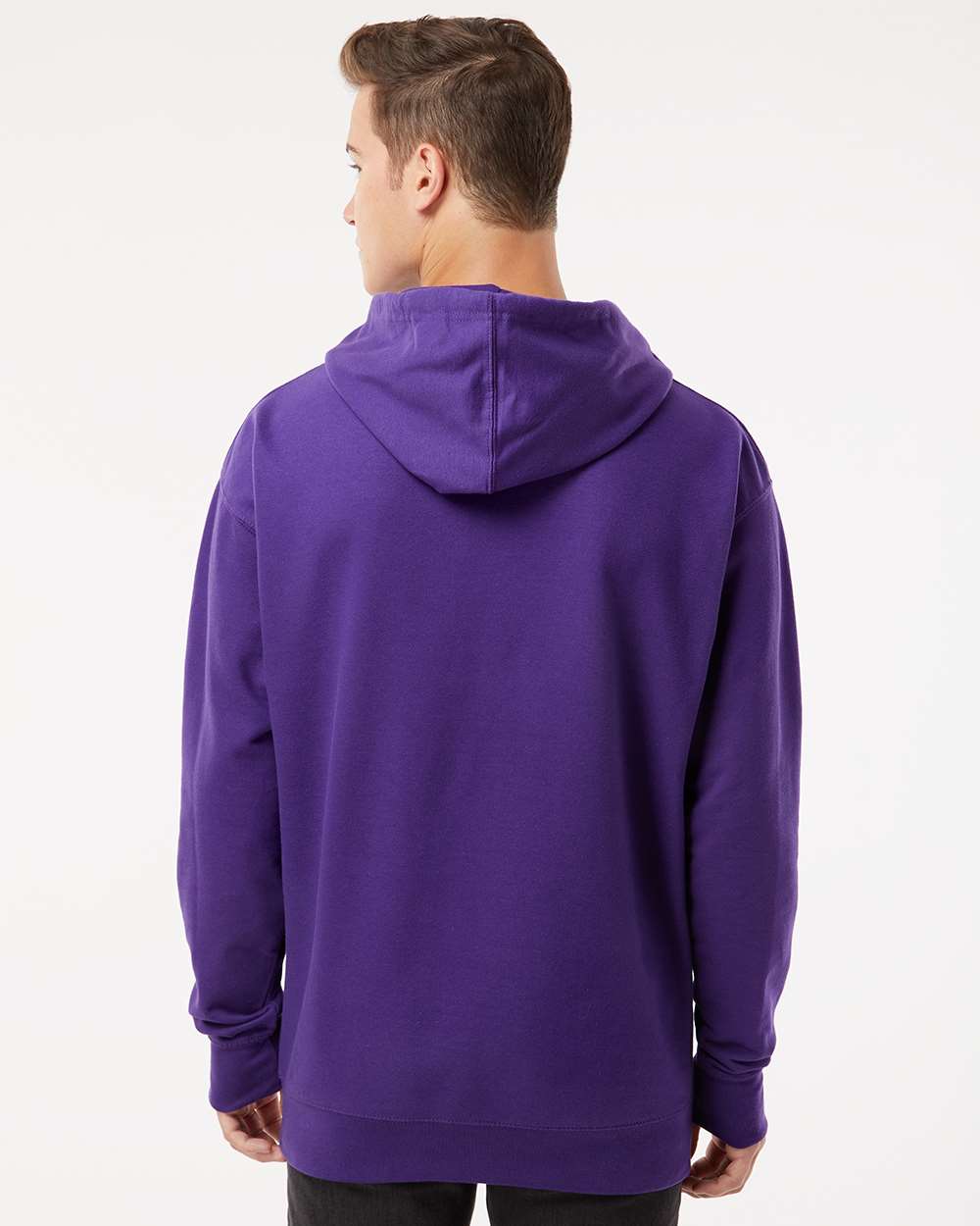 Unisex Midweight Hooded Sweatshirt - OnModelBack - B23676722 - Purple