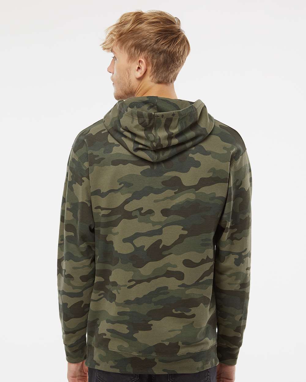Unisex Midweight Hooded Sweatshirt - OnModelBack - B23676982 - Forest Camo