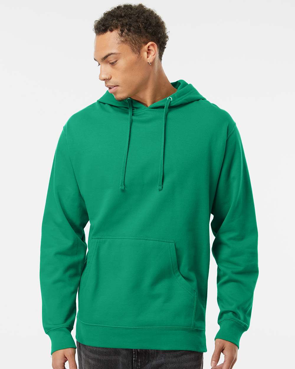 Unisex Midweight Hooded Sweatshirt - OnModelFront - B23676072 - Kelly Green