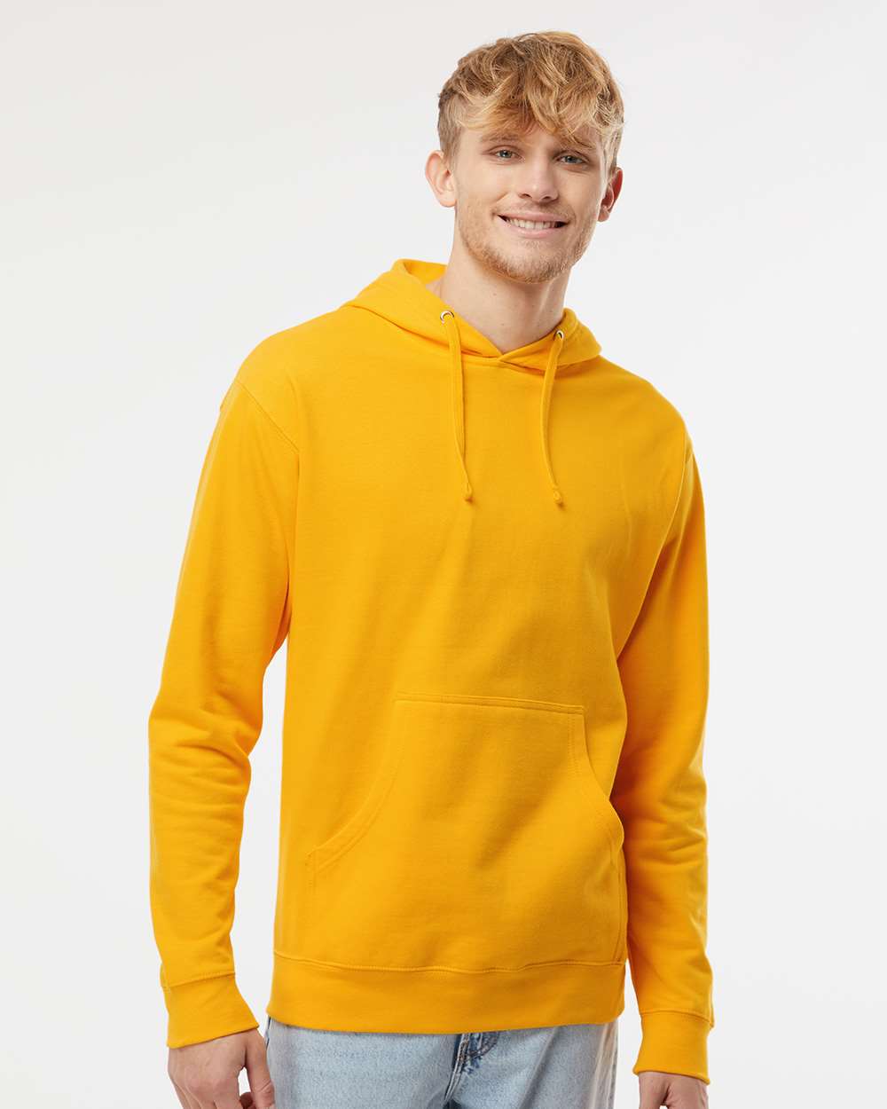 Unisex Midweight Hooded Sweatshirt - OnModelFront - B23676122 - Gold