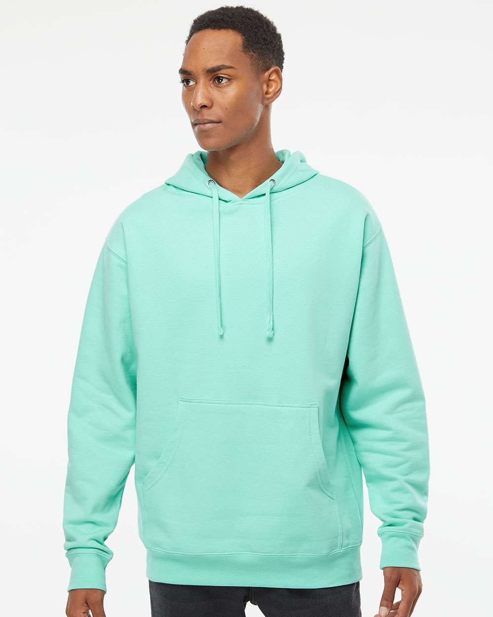 Unisex Midweight Hooded Sweatshirt - OnModelFront - B23676192 - Mint