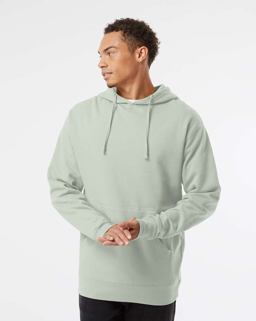 Unisex Midweight Hooded Sweatshirt - OnModelFront - B23676432 - Dusty Sage