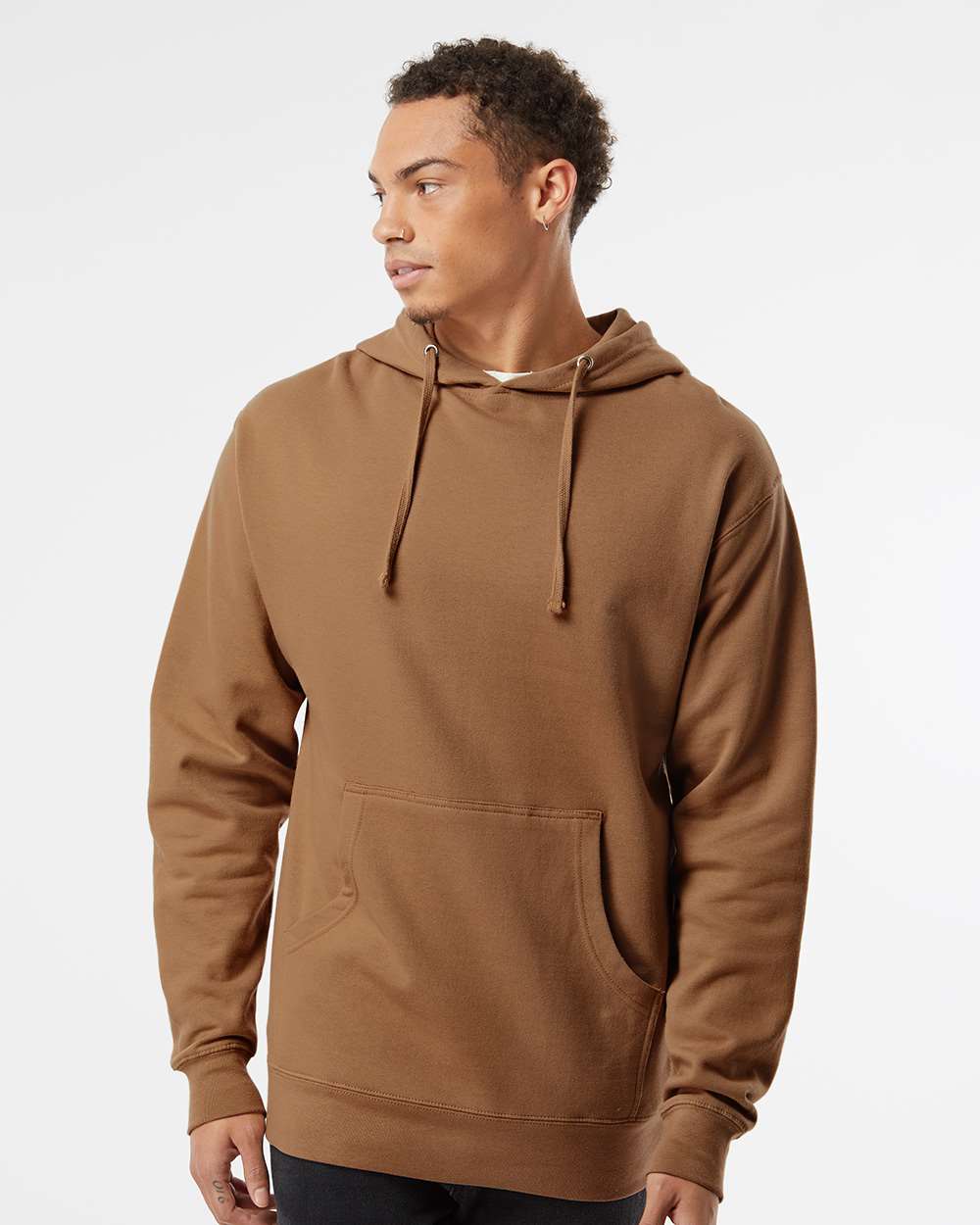 Unisex Midweight Hooded Sweatshirt - OnModelFront - B23676552 - Saddle