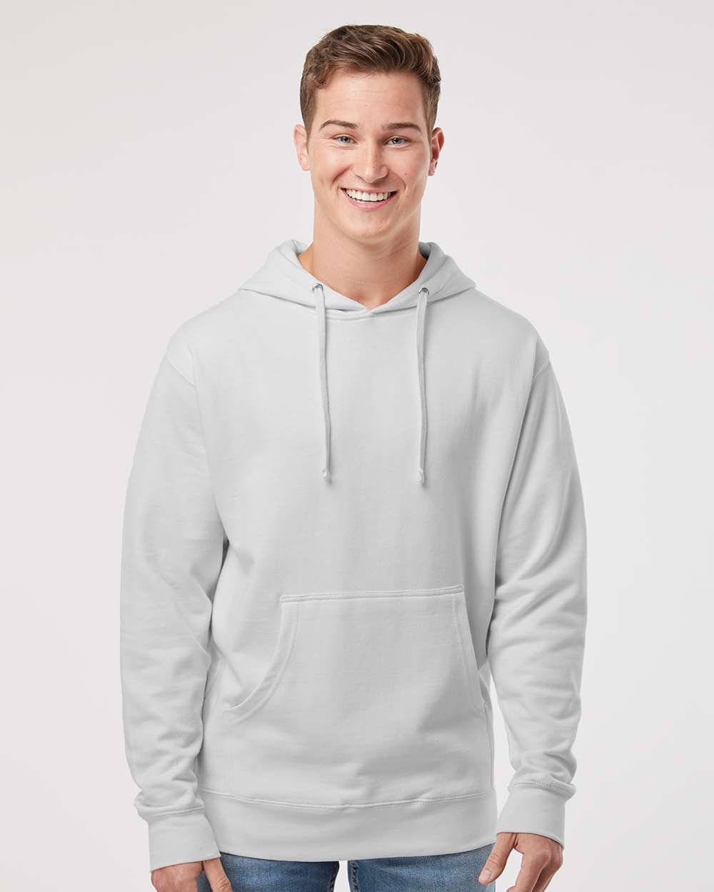 Unisex Midweight Hooded Sweatshirt - OnModelFront - B23676592 - Smoke