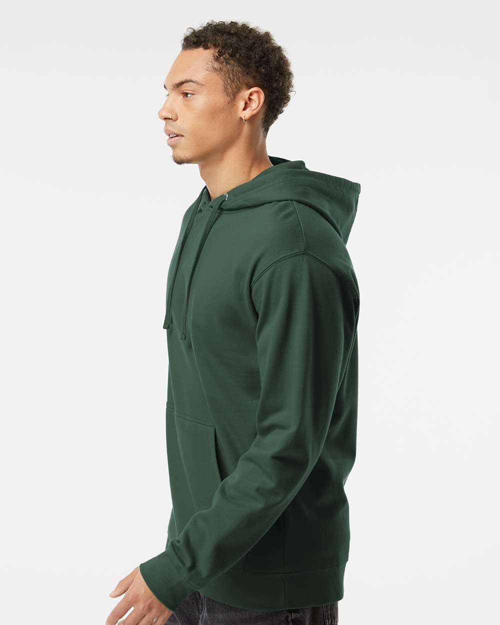 Unisex Midweight Hooded Sweatshirt - OnModelSide - B23676232 - Alpine Green