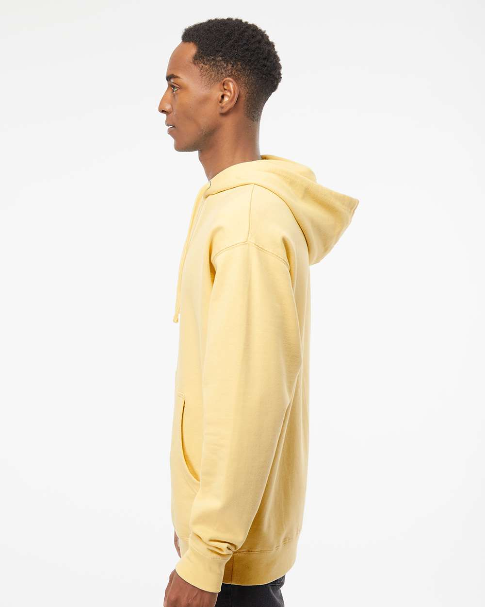 Unisex Midweight Hooded Sweatshirt - OnModelSide - B23676402 - Light Yellow