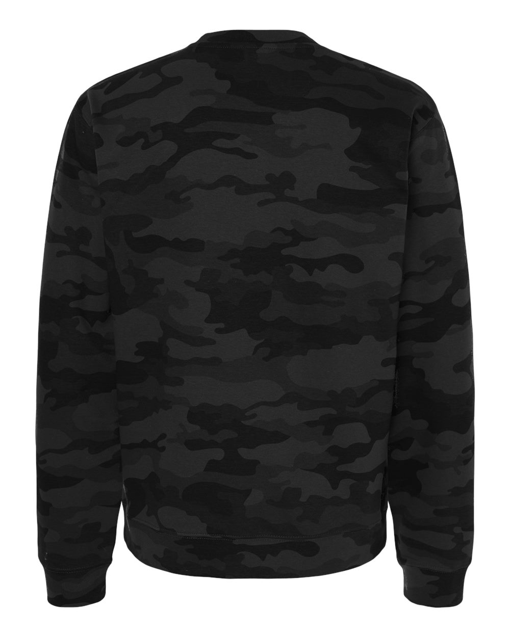Unisex Midweight Crewneck Sweatshirt - Back - B83676992 - Black Camo