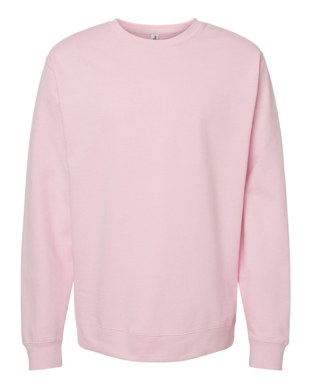 Unisex Midweight Crewneck Sweatshirt - Front - B83676302 - Light Pink