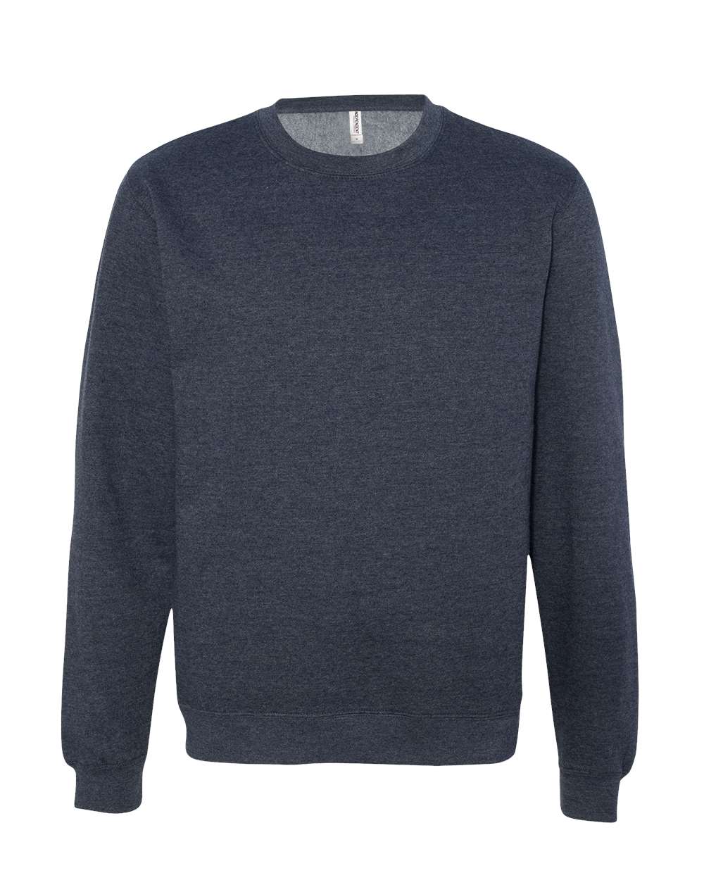 Unisex Midweight Crewneck Sweatshirt - Front - B83676632 - Classic Navy Heather