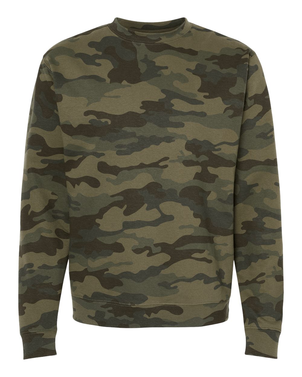 Unisex Midweight Crewneck Sweatshirt - Front - B83676982 - Forest Camo