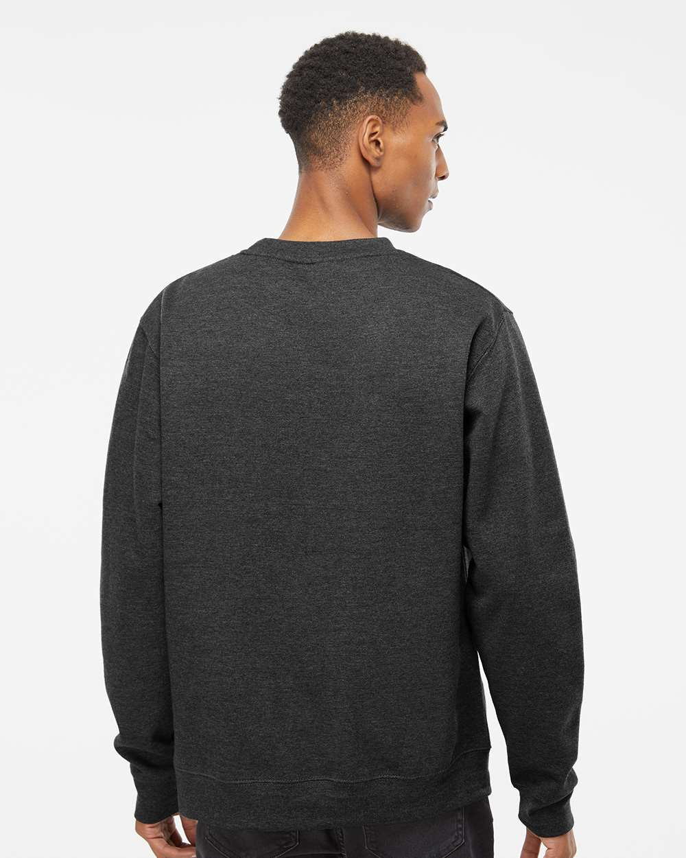 Unisex Midweight Crewneck Sweatshirt - OnModelBack - B83676102 - Charcoal Heather