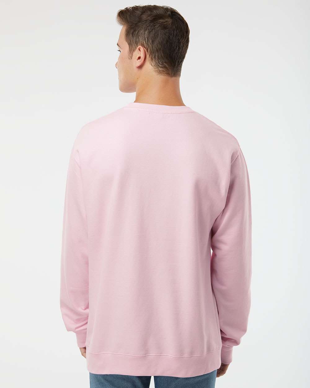 Unisex Midweight Crewneck Sweatshirt - OnModelBack - B83676302 - Light Pink