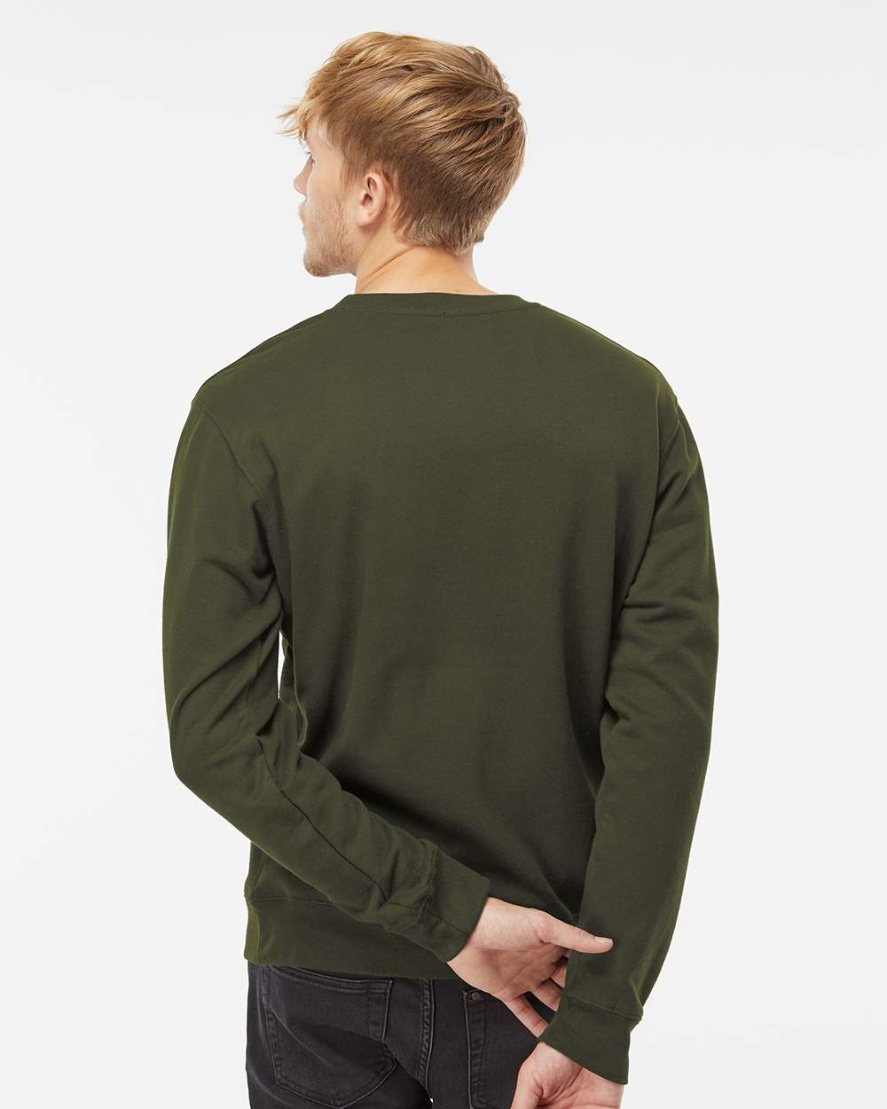 Unisex Midweight Crewneck Sweatshirt - OnModelBack - B83676562 - Army