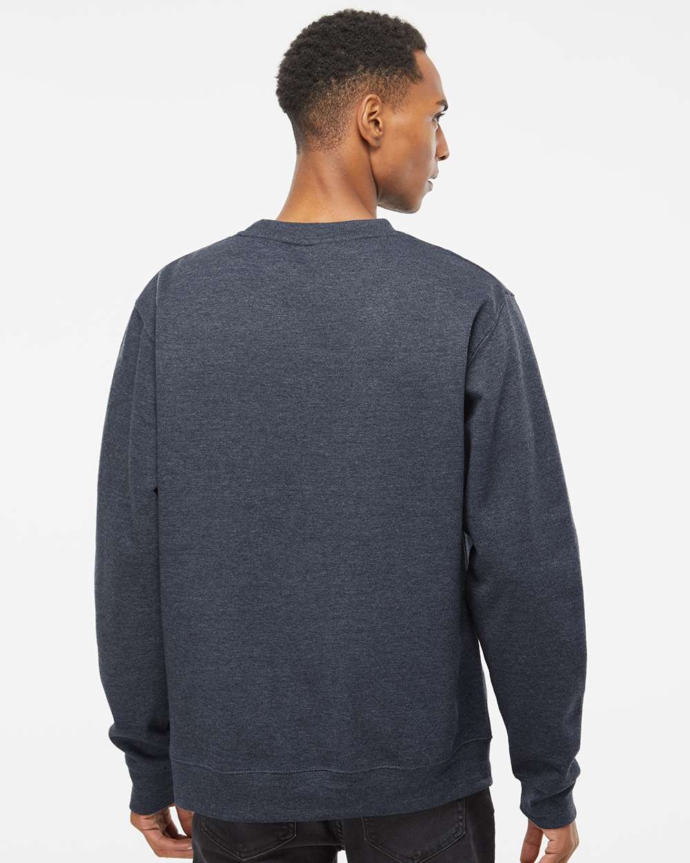 Unisex Midweight Crewneck Sweatshirt - OnModelBack - B83676632 - Classic Navy Heather
