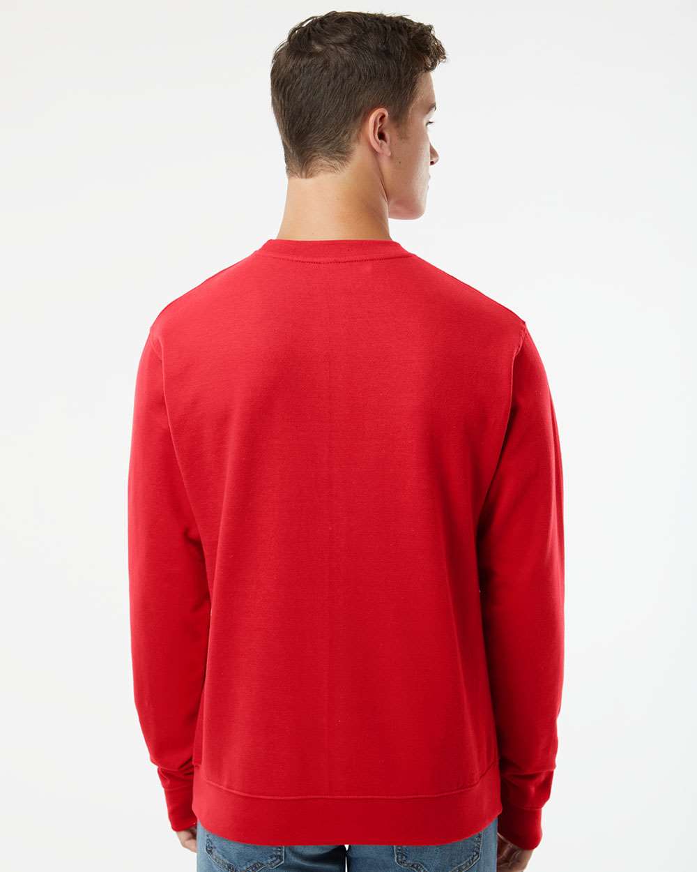 Unisex Midweight Crewneck Sweatshirt - OnModelBack - B83676702 - Red