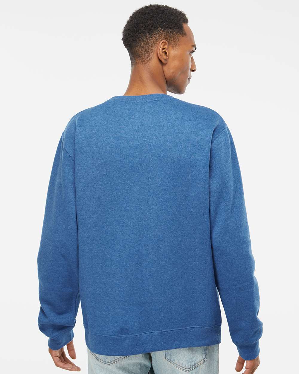 Unisex Midweight Crewneck Sweatshirt - OnModelBack - B83676752 - Royal Heather