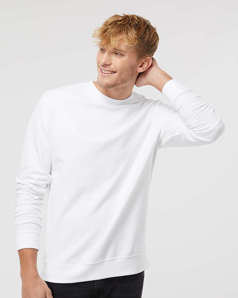 Unisex Midweight Crewneck Sweatshirt - OnModelFront - B83676002 - White