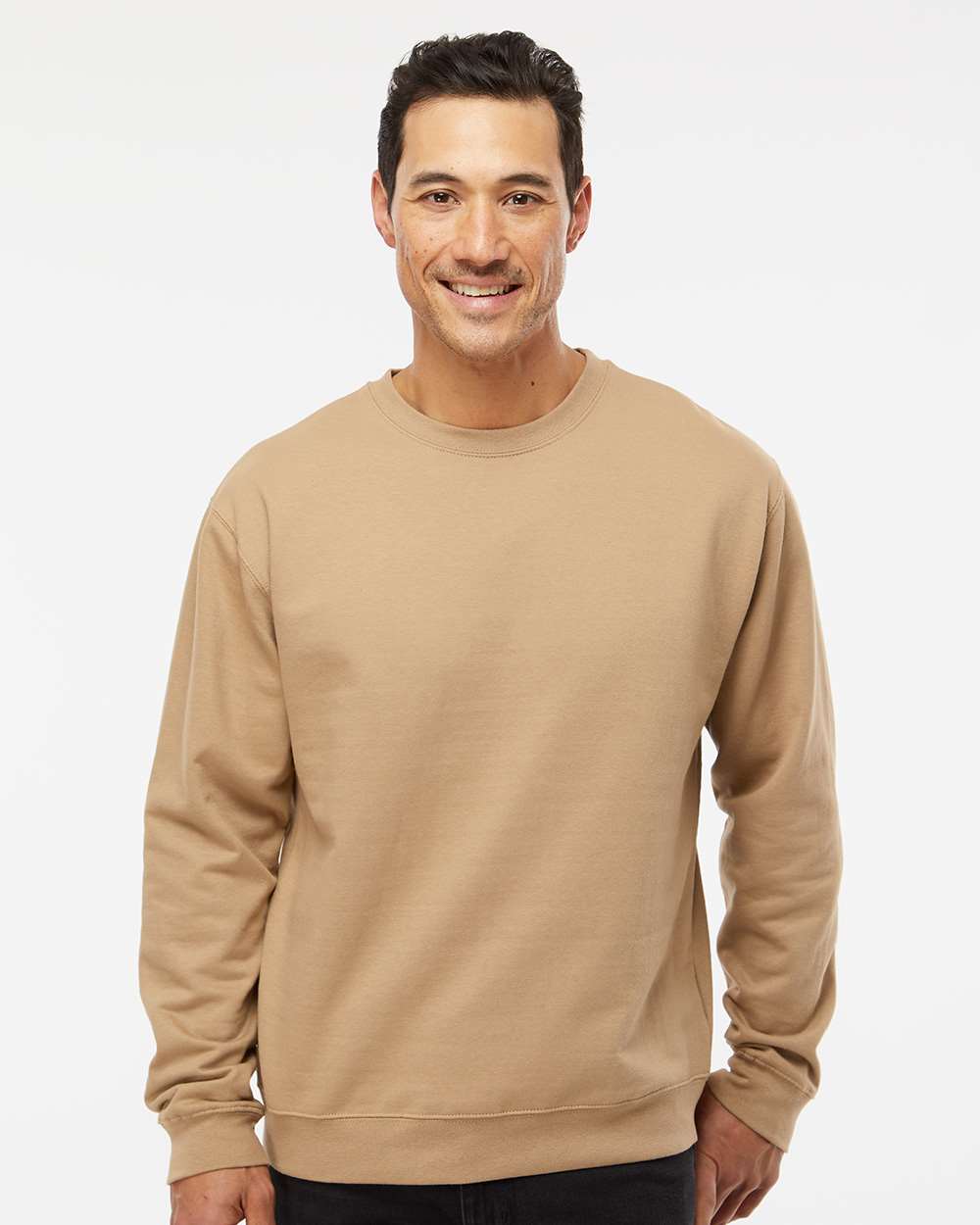 Unisex Midweight Crewneck Sweatshirt - OnModelFront - B83676242 - Sandstone