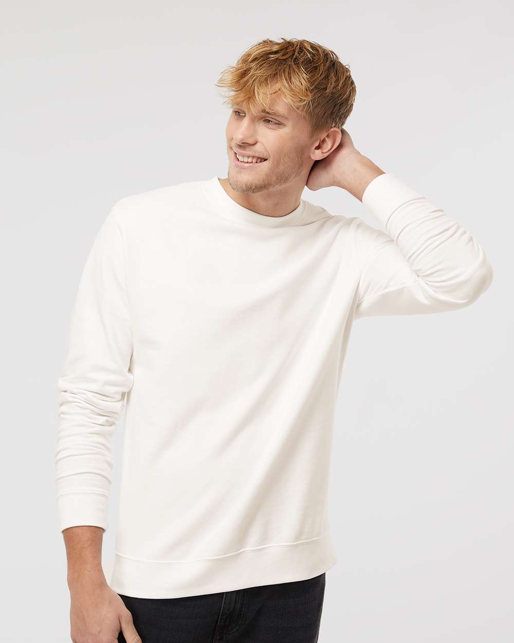 Unisex Midweight Crewneck Sweatshirt - OnModelFront - B83676262 - Bone