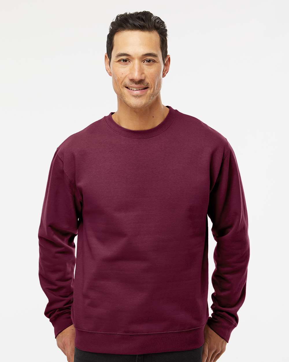 Unisex Midweight Crewneck Sweatshirt - OnModelFront - B83676532 - Maroon