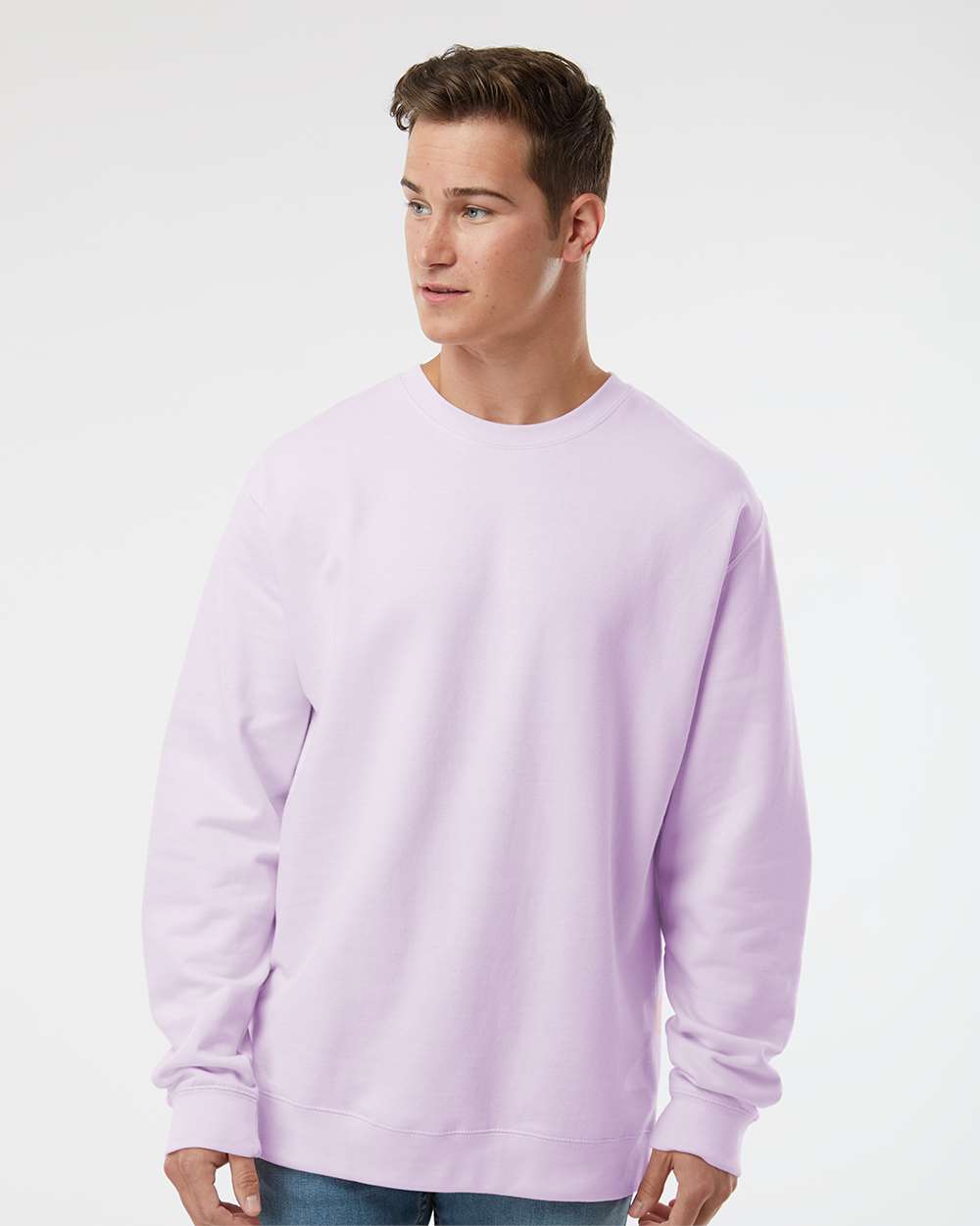 Unisex Midweight Crewneck Sweatshirt - OnModelFront - B83676682 - Lavender