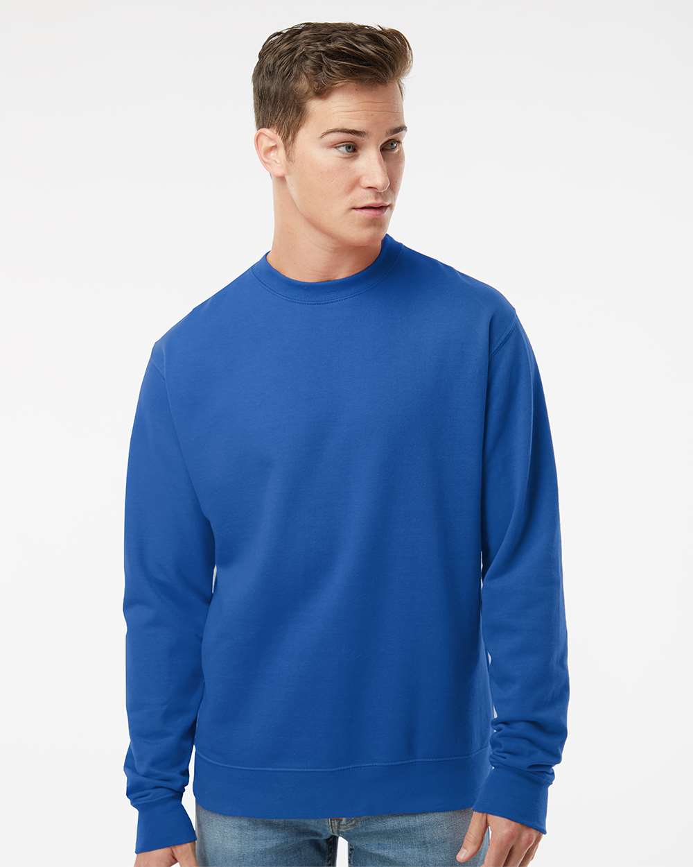Unisex Midweight Crewneck Sweatshirt - OnModelFront - B83676762 - Royal