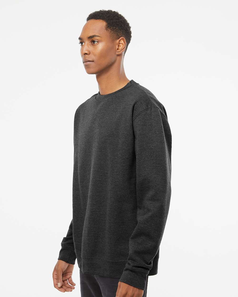 Unisex Midweight Crewneck Sweatshirt - OnModelSide - B83676102 - Charcoal Heather
