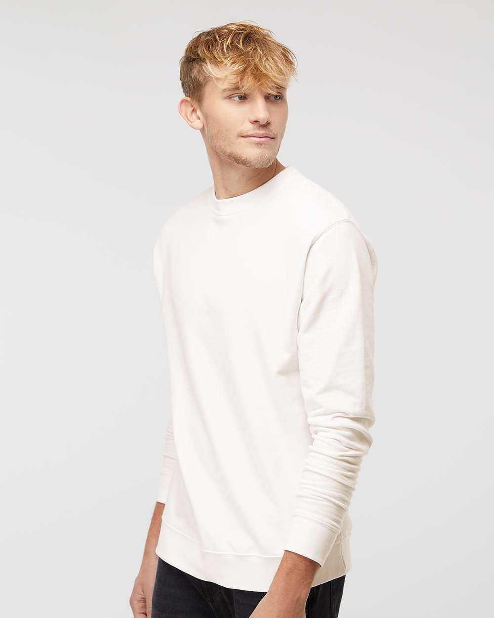 Unisex Midweight Crewneck Sweatshirt - OnModelSide - B83676262 - Bone