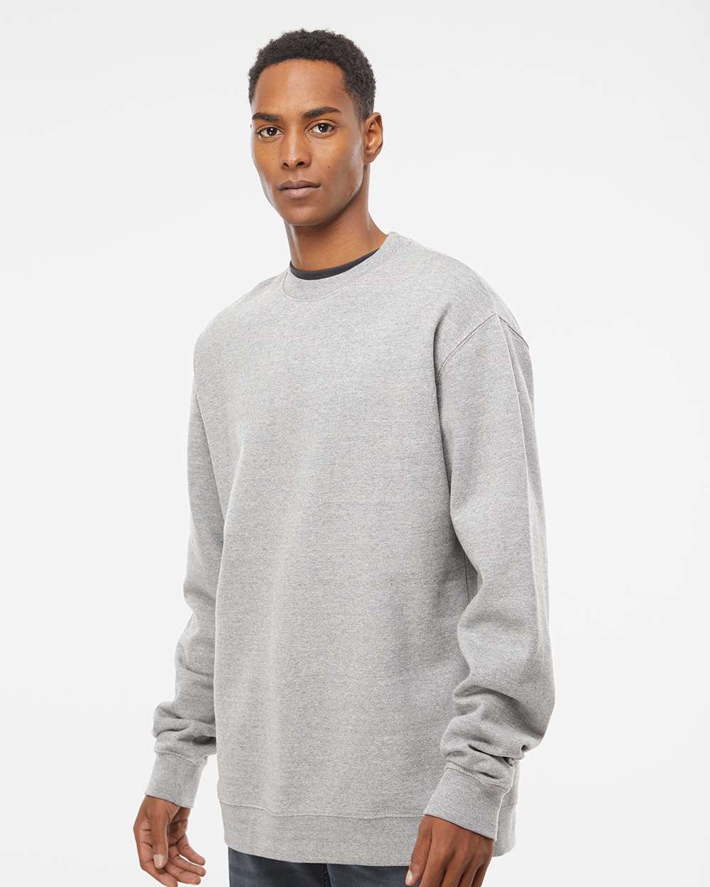 Unisex Midweight Crewneck Sweatshirt - OnModelSide - B83676352 - Grey Heather