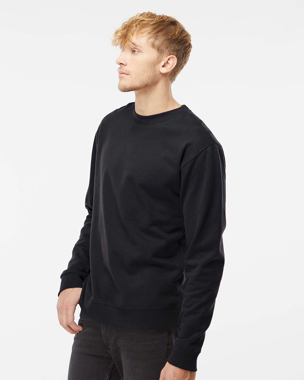 Unisex Midweight Crewneck Sweatshirt - OnModelSide - B83676502 - Black