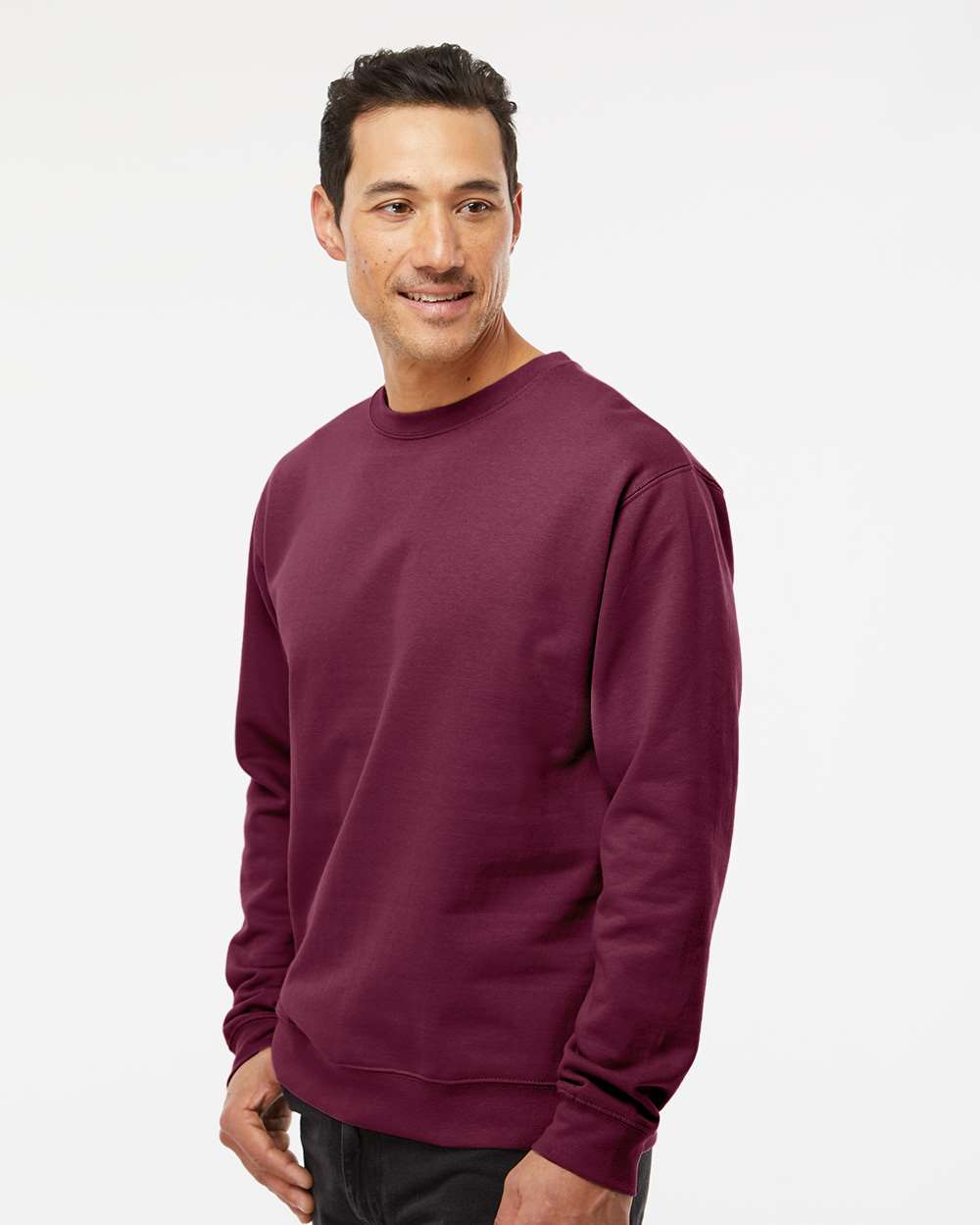 Unisex Midweight Crewneck Sweatshirt - OnModelSide - B83676532 - Maroon
