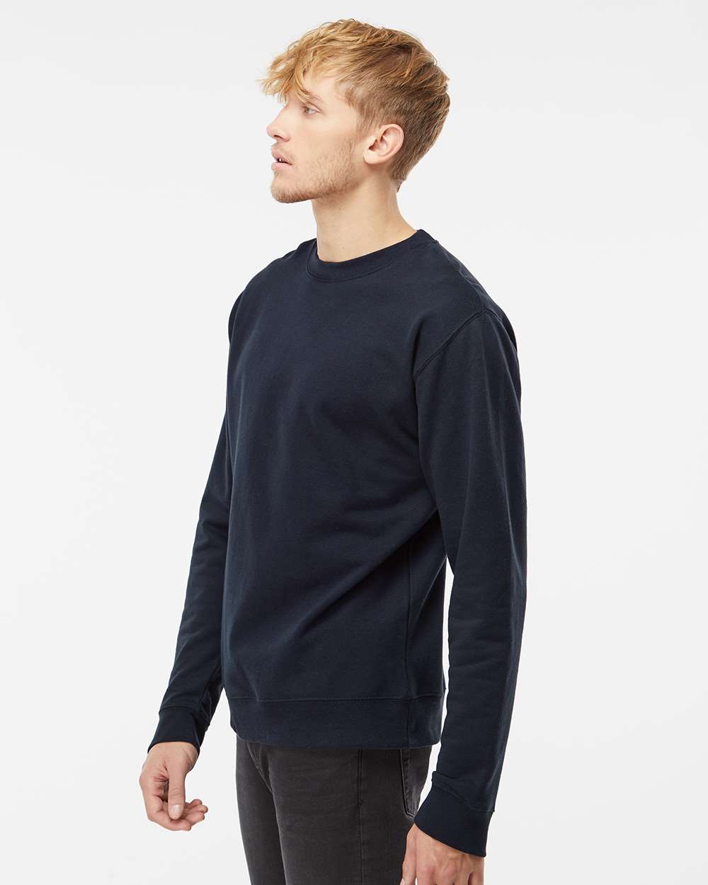 Unisex Midweight Crewneck Sweatshirt - OnModelSide - B83676652 - Classic Navy