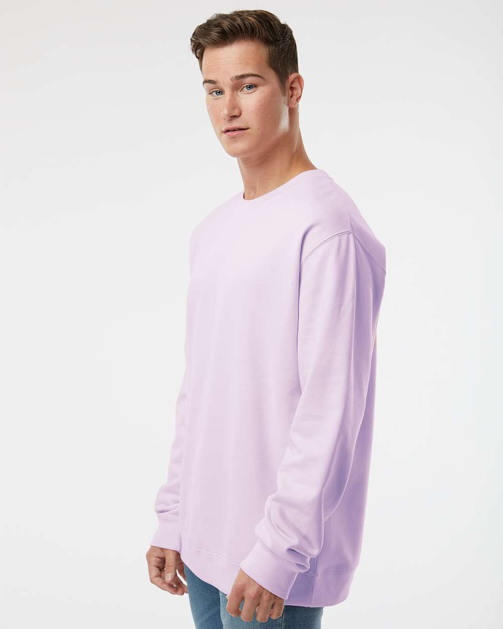 Unisex Midweight Crewneck Sweatshirt - OnModelSide - B83676682 - Lavender