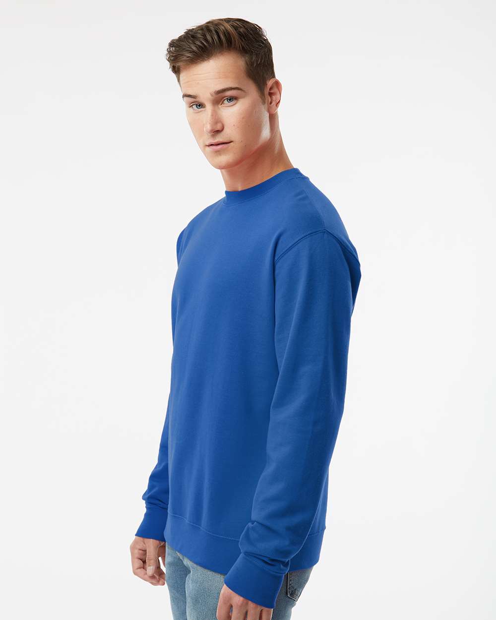 Unisex Midweight Crewneck Sweatshirt - OnModelSide - B83676762 - Royal