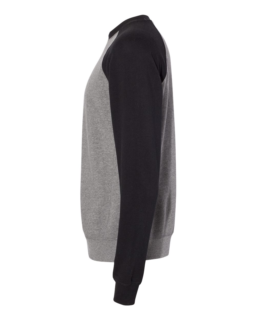 Unisex Special Blend Raglan Crewneck Sweatshirt - DirectSide - B82576512 - Nickel Heather/ Black