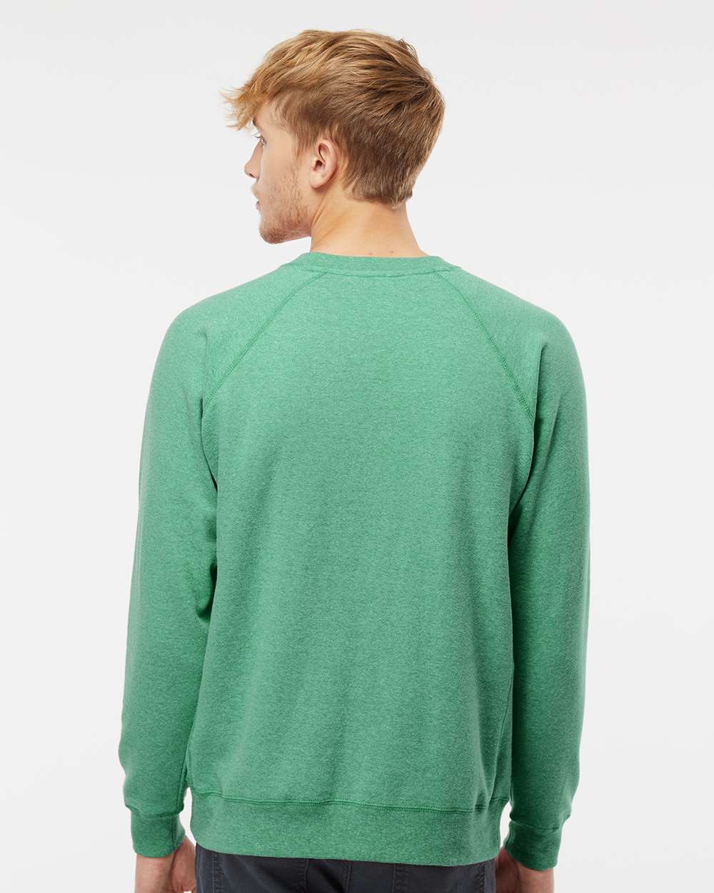 Unisex Special Blend Raglan Crewneck Sweatshirt - OnModelBack - B82576053 - Sea Green